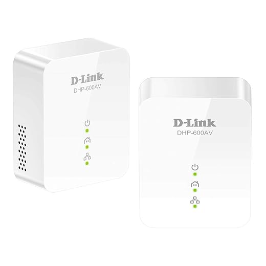 D-Link Powerline Ethernet Adapter Starter Kit Gigabit AV2 Up to 1000Mbps MIMO Internet Network Plug in (DHP-601AV) (Renewed)