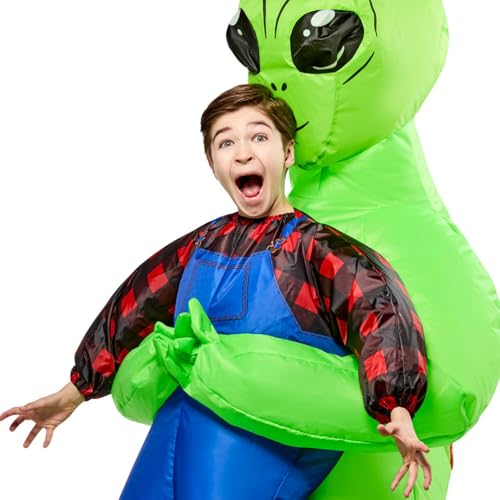 Disfraz inflable Alien Abduction para niños talla única miniatura 3