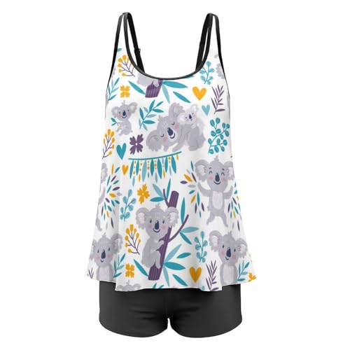 Ensemble bikini tankini koala avec sa robe de plage fluide - 4