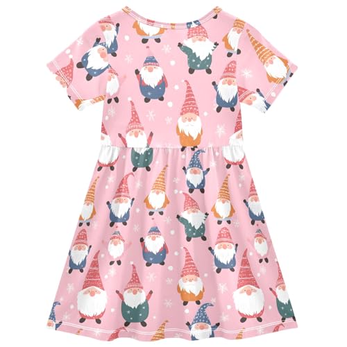 Gnomes Toddler Dress Girls Summer Short Sleeve T-Shirt Dress Casual Outfit2
