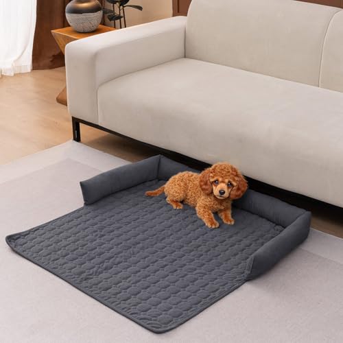 LiveGo Dog Sofa Bed, Pet Couch Covers, Non Slip Cover For Dogs/Pets, Breathable Dog Sofa Cover, Washable Dog Bed For Sofa, Sofa Protectors From Pets Cooling Mat (Dark grey, 90 x 90 x 12cm) - Image 7