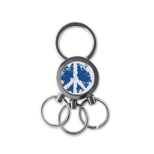 Bleu paix symbole porte-clés rond créatif comme cadeau original