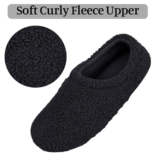 House Slippers for Women Memory Foam Lightweight House Shoes Cozy Closed Back Slippers Curly Loafer with Polar Fleece Lining Indoor Outdoor2