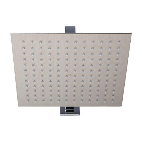 Bai 0419 Stainless Steel 10-Inch Square Rainfall Shower Head In Brushed Nickel Finish #TOP5