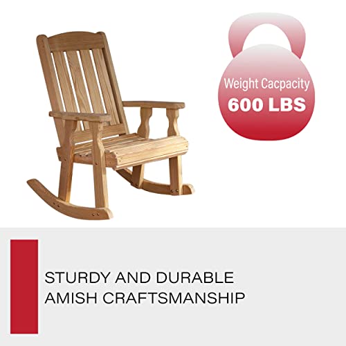 Image of Amish Heavy Duty 600 Lb Mission Pressure Treated Rocking Chair (Unfinished)