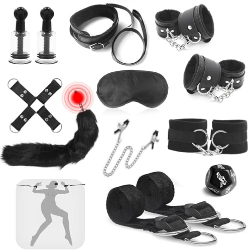 BDSMYOU BDSM Set Sex Geschenke für Paare,12 Pcs Sex Toyset für Paar Set,Handschellen Sex Bett Bondage Fesseln Sexspielzeug für Paare,Erotischer Adventskalender,Sexspielzeug für Paare Extrem Sex