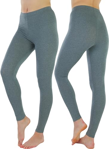 Image of ToBeInStyle Women's Skinny Fit Cotton Full Length Leggings Tights - Regular and Plus Sizes