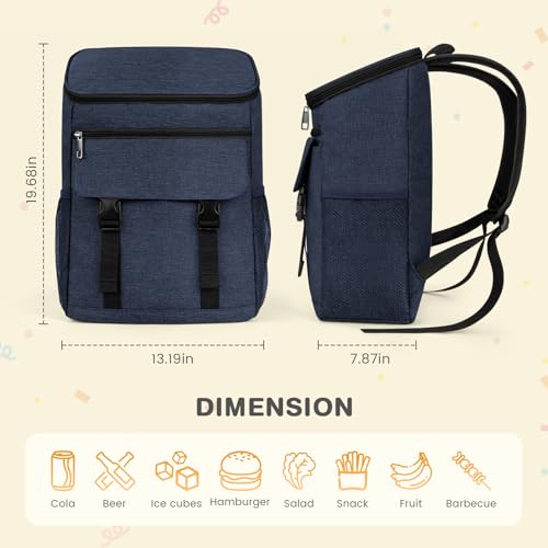 Image of Backpack Cooler - 50 Cans Insulated Cooler Backpack for Men & Women | Portable Leak Proof Lunch Bag, for Beach Picnic Travel Work Camping Hiking (Blue)