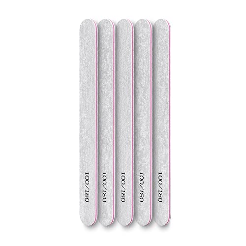 Limes à ongles papier de verre pour réparer les ongles striés, pack de 5 avec polissoir