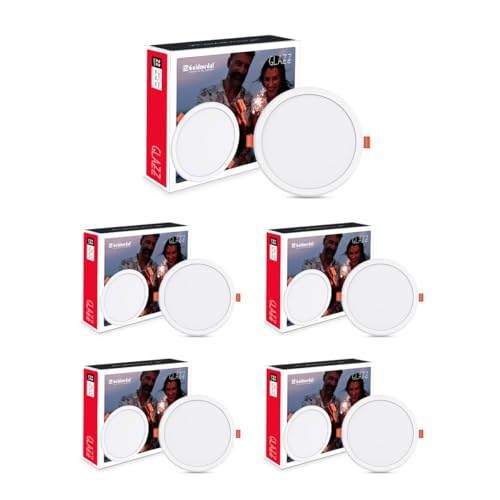 Image of Goldmedal Glazz 22W Round Ceiling Light | Recessed LED Downlight for False Ceiling |Cut Out :8.03 Inch|Downlight for Home,Hall,Room,Kitchen,Office,Shop|Cool Daylight (6500K), Pack of 5