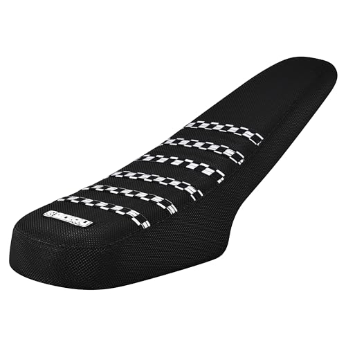 Enjoy Mfg Ribbed Seat Cover - Compatible Fit for Super73 Z-Series, Z1, ZX & Z Miami eBike - Pattern Ribbed - #378 (All Black with Checkered Ribs)