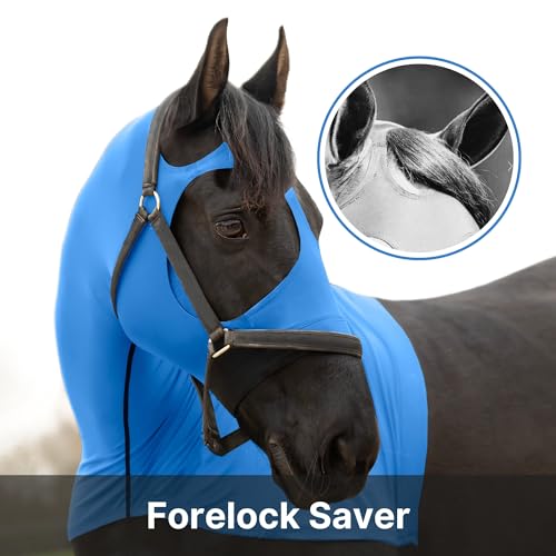 Image of RESISTANCE Premium Horse Hood Full Zipper with Face & Forelock Saver - Horse Sleazy Slickers and Horse Care Sheet