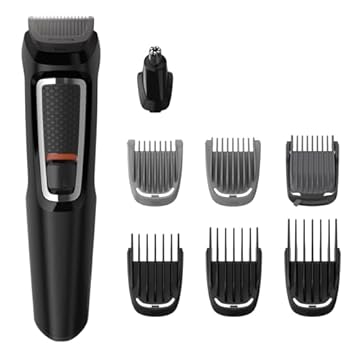 Philips Series 3000, All-In-One rifinitore Multigroom 7-in-1, un solo apparecchio, styling semplice per viso e capelli, 11 impostazioni di lunghezza (0,5-16 mm), modello MG3730/15