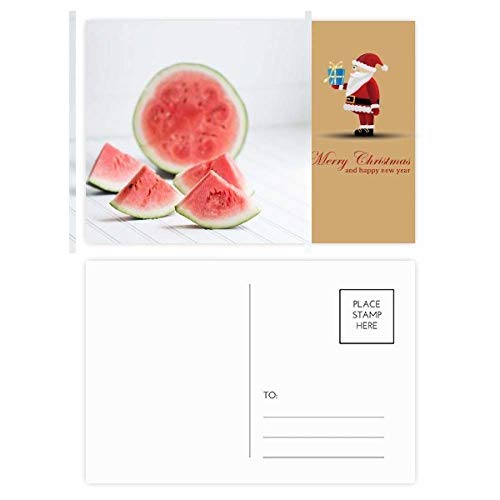Cartes postales pour pastèque fraîche et fruits de Noël pour décorer vos tables de fête