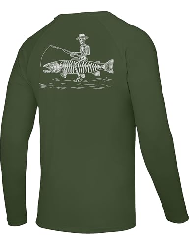 Image of Men's Rash Guard Long Sleeve, UPF 50+ UV Protection Sun Shirt, Quick Dry Lightweight T-Shirt for Fishing Swim Surf