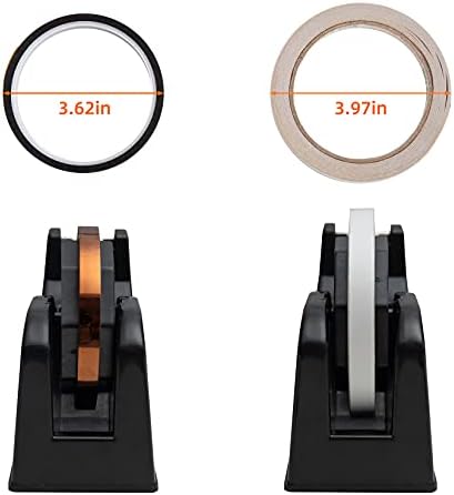 Desktop Tape Dispenser Adhesive Roll Holder (Fits 1" & 3" Core) with Weighted Nonskid Base (1Pack-Black) — view 3