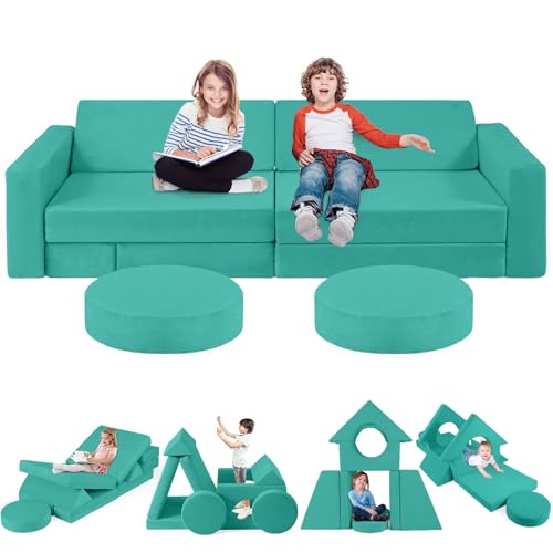 Best Fort Couch for Kids: Top Modular Sofas for Creative Playrooms 2 2025 New Modular Kids Play Couch, 12pcs Toddler Sofa Couch Building Fort, Versatile 300+DIY Creativing Playroom Bedroom Furniture for Toddlers. Convertible Kids Sofa and Cushion for Boys and Girls