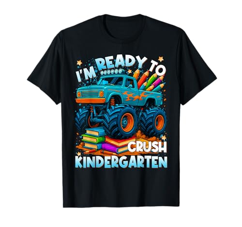 Back to School Ready to Crush Kindergarten Monster Truck Boy T-Shirt