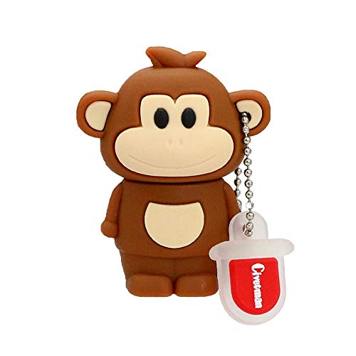 16GB USB 2.0 Memory Stick Novedad Cute Zodiac Pen Drive Miniatura de Dibujos Animados en Forma de Mono marrón Unidades Flash USB para Almacenamiento Externo de Datos en computadoras - Civetman