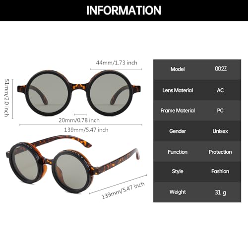 Image of YAMEIZE Polarized Round Adjustable Tint Sunglasses - for Men Women Classic UV400 Protection Eyewear Driving Outdoor
