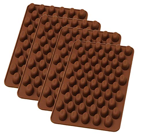 Set of 4 x Mini 3D Coffee Bean Silicone Mold Bakeware Baking Chocolate