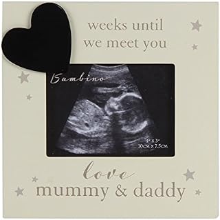 Bambino Countdown Baby Scan Frame-Weeks Until We Meet You-Love Mummy and Daddy CG1336, wood, One