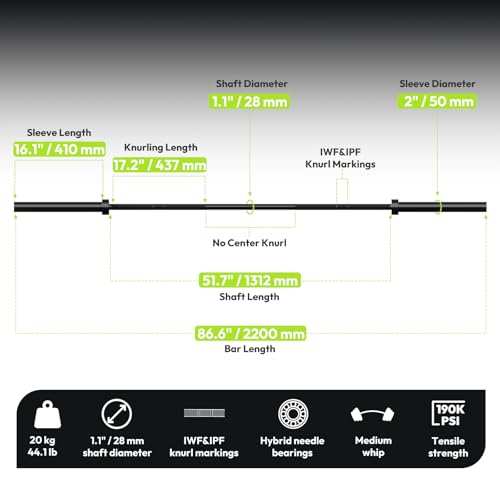 Image of HANDBODE Squat Rack, 7ft Barbell, Weight Plates Set 160 lb, Home Gym Equipment, Black