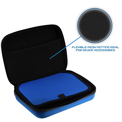 Estuche rígido azul Navitech para proyectores portátiles compatible con ASUS Zenbeam S2 y cables miniatura 2