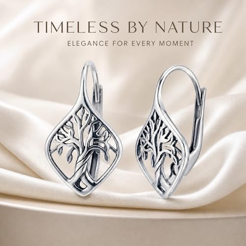 LeCalla 925 Sterling Silver Tree of Life Drop Earrings 20MM by LeCalla - Used condition - Image 4