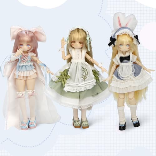 Muñeca BJD 24 cm con vestido y accesorios miniatura 4