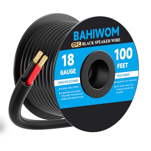 BAHIWOM 100ft CL3 Rated OFC Speaker Wire