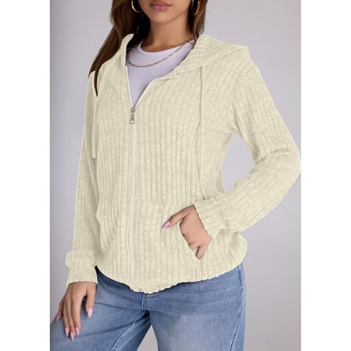 Image of Witsmile Zip Up Hoodie Women Oversized Sweatshirt Long Sleeve 2026 Fall Outfit Lightweight Jackets Workout Clothes