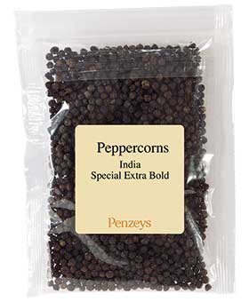 Whole Special Extra Bold Indian Black Peppercorns By Penzeys Spices 3.2 oz 3/4 cup bag Pack of 1
