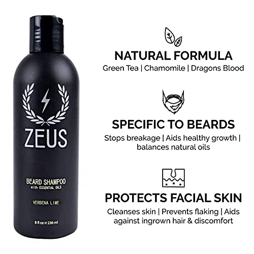 Zeus Everyday Beard Care Kit - Natural Beard Wash, Refined Beard Oil & Moisturizing Beard Balm – Made In Usa (Verbena Lime) #TOP1