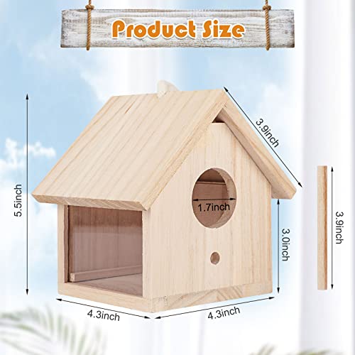 Yuepet YP01074-FBA Outdoor Bird Houses Transparent Wooden Bird House For Outside With Lanyard And Screws,Hanging Birdhouse Clearance thumb #1