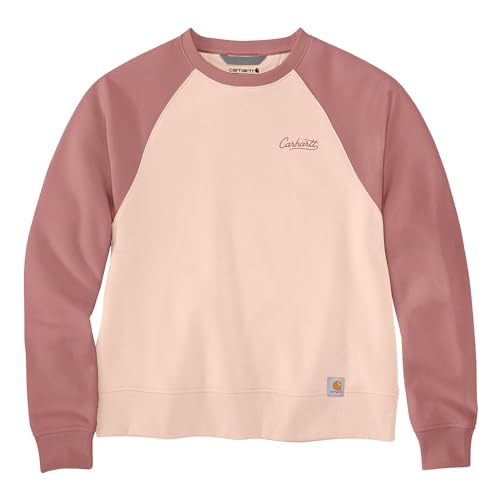 Carhartt Women's Sawyer Crewneck Sweatshirt, Light Coral, Large