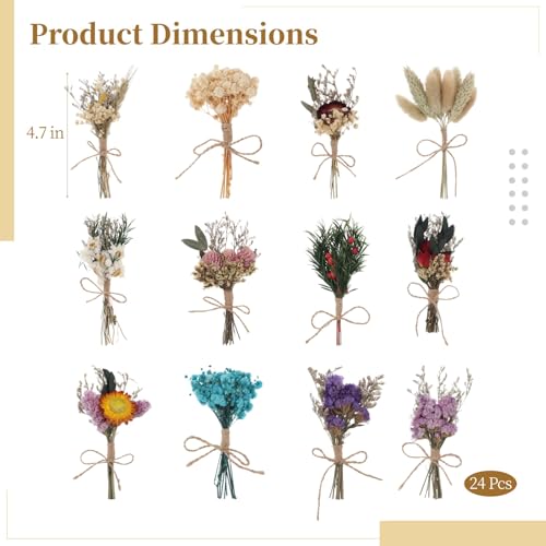 24 Mini Ramos de Flores Secas para Decoración miniatura 2