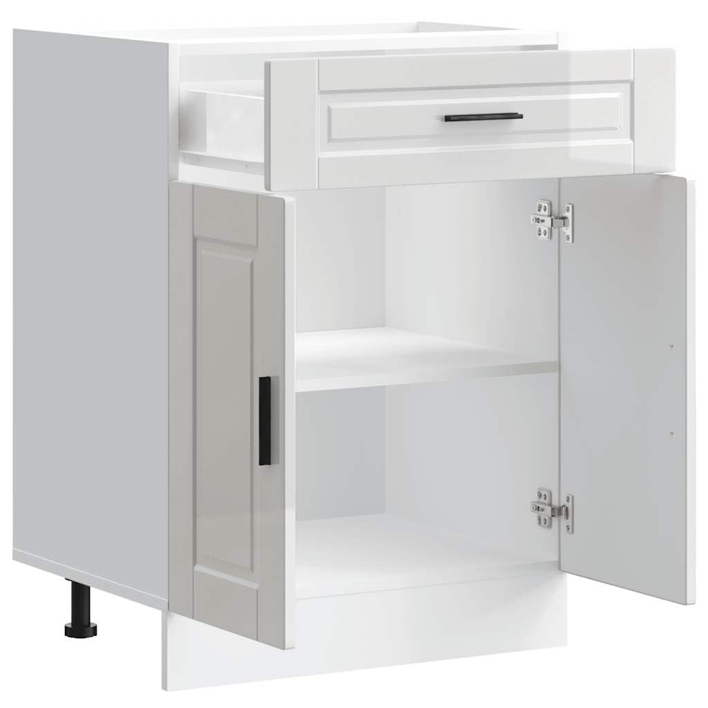 vidaXL Armoire de Cuisine Porto Blanc Brillant Bois ingénierie