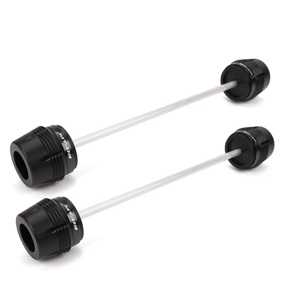Tamponi Forcella Asse Protezione Per Asse Ruota Forcella Anteriore E Posteriore Per Motocicletta, Per YAMAHA MT-03 MT03 MT 03, Antiurto Per Telaio Anticollisione Moto(Nero,Anteriore Posteriore)