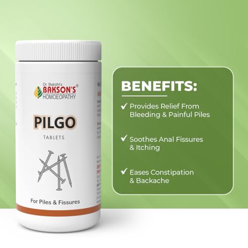 Image of Dr. Bakshi's Bakson's Homoeopathy Pilgo Tablets, For Bleeding & Pain Associated With Piles, 200 Tablets