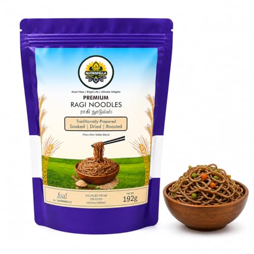 Image of Nutrispella Ragi Millet Noodles | Millet Based Traditionally Prepared Pasta | No Added Preservatives | Finger Millet Noodles for Stir Fry And Soup Dishes | 192 g