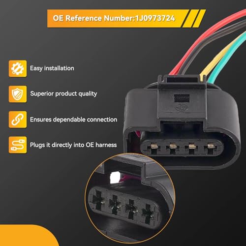 Arnés de bobina de encendido 1J0973724 para VW Eos 2007-2011 con conectores impermeables de 4 cables 5