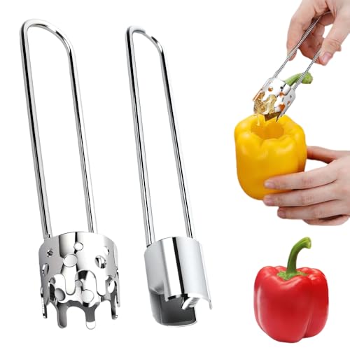 2 Pcs Fruit and Vegetable Corer Tool, Red Bell Pepper
