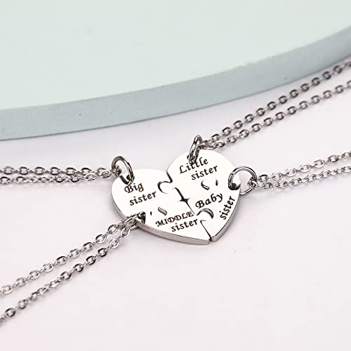 Yonhon BFF Necklace for 3/4/5/6 Stainless Steel Family Friendship Puzzle Sister Keychain Set4