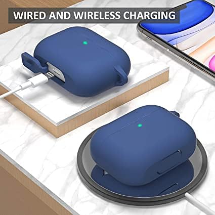 Miniatura 4 de Funda de silicona para Airpods Pro con 2 pares de fundas para las orejas, funda suave de primera calidad, a prueba de golpes con llavero para