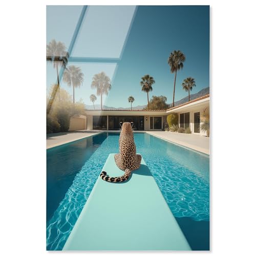 Sitting and Thinking Pool High-Gloss Frameless Acrylic Glass Wall Art
