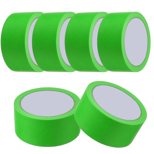 Image of MECCANIXITY Masking Tape 1.8 Inch x 21 Yard Painter's Tape Green Paint Tapes for DIY Crafts Arts Drawing Decoration Labeling Car Painting Artist Teachers, Pack of 6