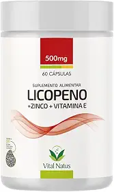 Licopeno + Zinco + Vitamina E - 60 Caps. 500mg Vital Natus
