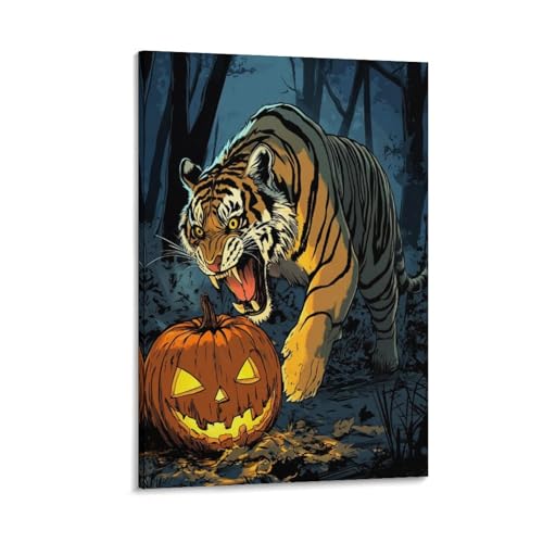 Peinture sur toile tigre déco murale pour chambre et couloir 40x60cm