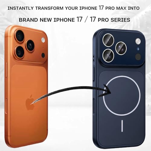 Image of DIZORO Magnetic Case for iPhone 17 Pro Max Case [Compatible with MagSafe][Built-in Camera Lens Protector] Slim Soft Silicone Bumper Shockproof Metallic Luster Back Cover Phone Case (Blue)
